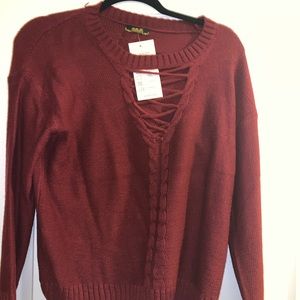 Maroon criss cross sweater